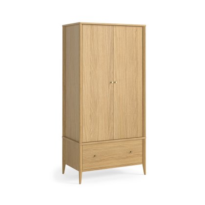 Nice 2 Door + 1 Drawer Wardrobe Natural Oak Nice 2 Door + 1 Drawer Wardrobe Natural Oak