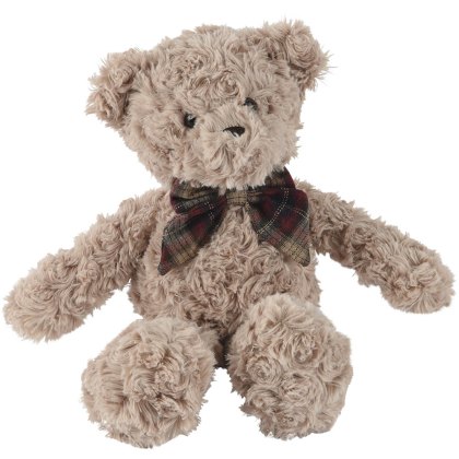 Plush Bear with Tartan Bow Brown 21cm Plush Bear with Tartan Bow Brown 21cm