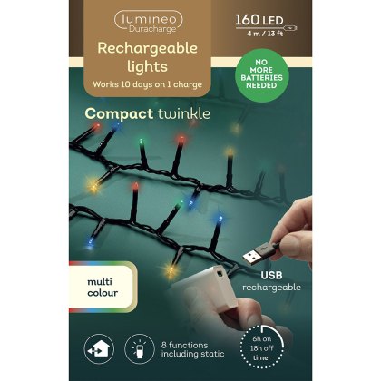 Micro LED Duracharge Compact Lights 400cm Multicoloured Micro LED Duracharge Compact Lights 400cm Multicoloured