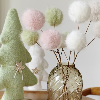 Fluffly Bulbs Spray White 70cm