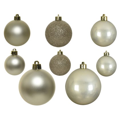Shatterproof Baubles Pearl With Glitter In Box 10cm (Set of 26) Shatterproof Baubles Pearl With Glitter In Box 10cm (Set of 26)