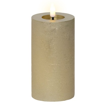 LED Pillar Candle Gold 15cm LED Pillar Candle Gold 15cm