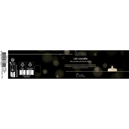 LED Ridged Pillar Candle Cream 13.5cm