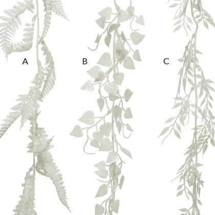White Garland With Glitter 6ft/180cm (Choice of 3) White Garland With Glitter 6ft/180cm (Choice of 3)