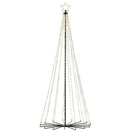 8ft/240cm LED Tree Cone Black With Warm White Lights