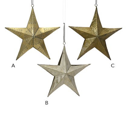 Iron Star Decoration Gold 7cm (Choice of 3) Iron Star Decoration Gold 7cm (Choice of 3)