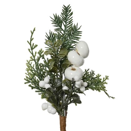 White Berry & Fir Pick 17cm White Berry & Fir Pick 17cm