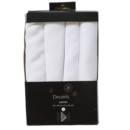 Napkin With Stars White 40cm x 40cm (Set Of 4)