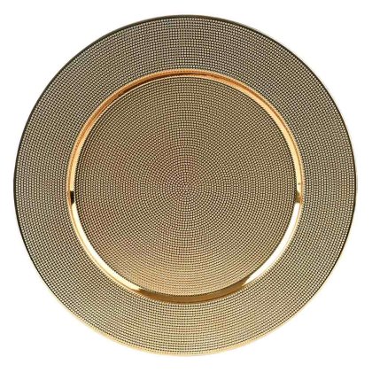 Embossed Deco Charger Plate Gold 33cm Embossed Deco Charger Plate Gold 33cm