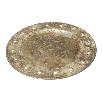 Deco Chager Plate Rustic Silver 30cm