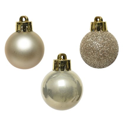 Shatterproof Baubles With Glitter Pearl In Tube 3cm (Set of 14) Shatterproof Baubles With Glitter Pearl In Tube 3cm (Set of 14)