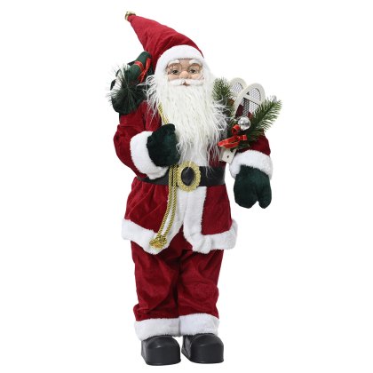 Santa With Presents & Tennis Rackets Christmas Red 30cm Santa With Presents & Tennis Rackets Christmas Red 30cm