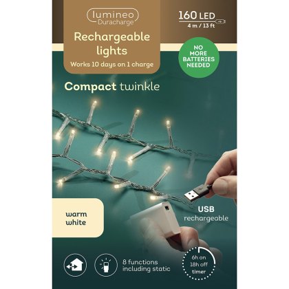 Micro LED Duracharge Compact Lights 400cm Warm White With Transparent Cable Micro LED Duracharge Compact Lights 400cm Warm White With Transparent Cable