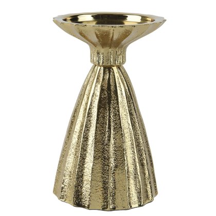 Aluminium Plated Candleholder Gold 15cm Aluminium Plated Candleholder Gold 15cm