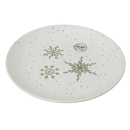 Stoneware Side Plate With Snowflake Print 19.4cm