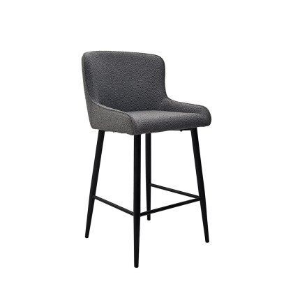 Kingston Low Bar Stool Fabric Grey Kingston Low Bar Stool Fabric Grey