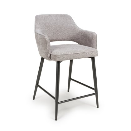 Phil Low Bar Fabric Stool With Black Legs Pewter Phil Low Bar Fabric Stool With Black Legs Pewter