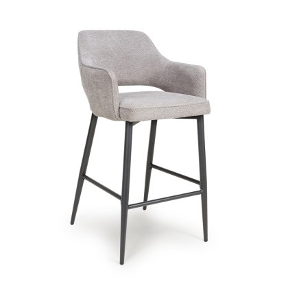 Phil High Bar Stool Fabric With Black Legs Pewter Phil High Bar Stool Fabric With Black Legs Pewter