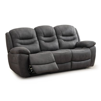 Sardinia 3 Seater Electric Reclining Sofa Faux Suede Brown Sardinia 3 Seater Electric Reclining Sofa Faux Suede Brown