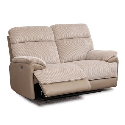 Beaumont Electric Reclining 2 Seater Recliner Fabric Beige Cord