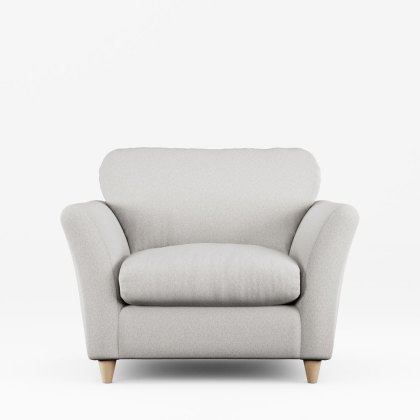 Alpine Armchair Fabric Minco Grey With Country Oak Legs
