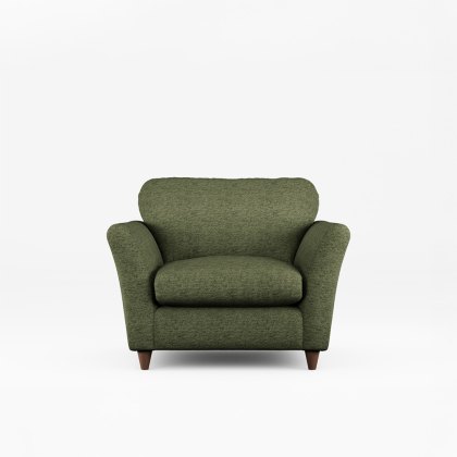 Alpine Armchair Fabric Minco Basil With Burnished Legs