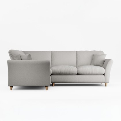 Alpine 4 Seater Corner Sofa Fabric Minco Grey With Country Oak Legs