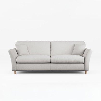 Alpine 4 Seater Sofa Fabric Minco Grey With Country Oak Legs