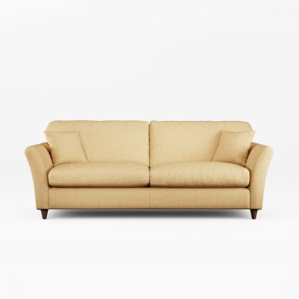 Alpine 4 Seater Sofa Fabric Oslo Ochre With Burnished Legs