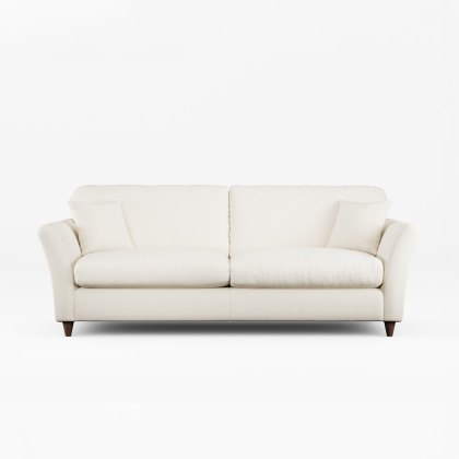Alpine 4 Seater Sofa Fabric Minco Ivory With Burnished Legs