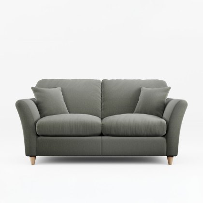 Alpine 2 Seater Sofa Fabric Ansell Moss With Country Oak Legs
