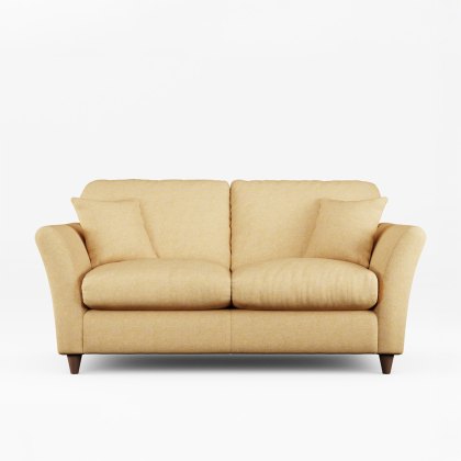 Alpine 2 Seater Sofa Fabric Oslo Ochre With Burnished Legs