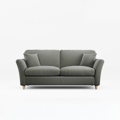 Alpine 3 Seater Sofa Fabric Ansell Moss With Country Oak Legs