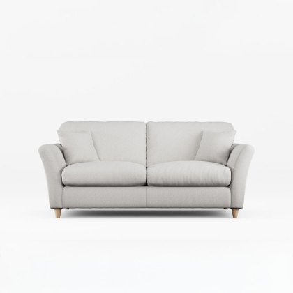 Alpine 3 Seater Sofa Fabric Minco Grey With Country Oak Legs