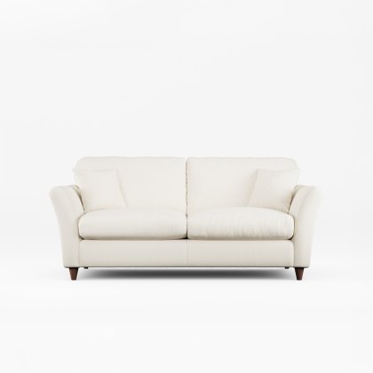 Alpine 3 Seater Sofa Fabric Minco Ivory With Burnished Legs