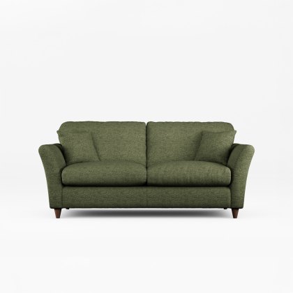Alpine 3 Seater Sofa Fabric Minco Basil With Burnished Legs