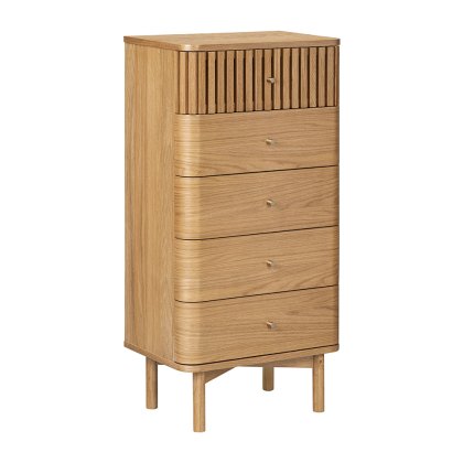 Sanremo 5 Drawer Tallboy Natural Oak Sanremo 5 Drawer Tallboy Natural Oak