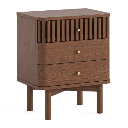 Sanremo 3 Drawer Bedside Locker Dark Oak Sanremo 3 Drawer Bedside Locker Dark Oak