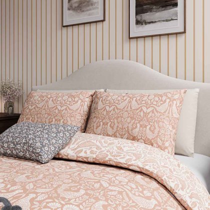Pheasants Reversible Duvet Cover Set Copper (Multiple Sizes)