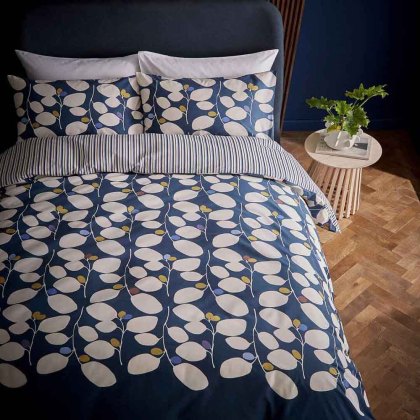Althea Reversible Duvet Cover Set Navy (Multiple Sizes) Althea Reversible Duvet Cover Set Navy (Multiple Sizes)