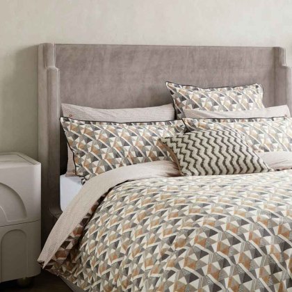 Harun Reversible Duvet Cover Set Charcoal & Tan (Multiple Sizes)