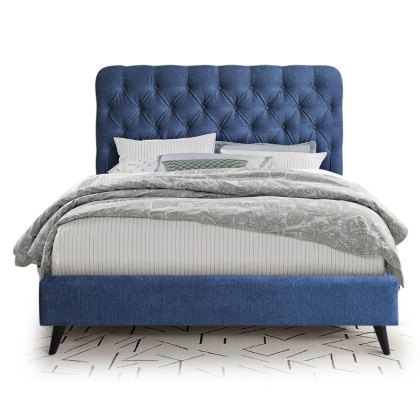 Cruz Double (135cm) Bedstead Fabric Dark Blue & Orchid Mattress Bed Bundle Cruz Double (135cm) Bedstead Fabric Dark Blue & Orchid Mattress Bed Bundle