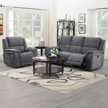 Albrun Electric Reclining Armchair Faux Suede Dark Grey