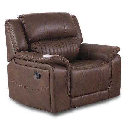 Albrun Manual Reclining Armchair Faux Suede Dark Brown Albrun Manual Reclining Armchair Faux Suede Dark Brown