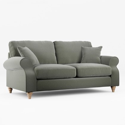 Hazel 3 Seater Sofa Fabric Ansell Moss With Country Oak Leg Hazel 3 Seater Sofa Fabric Ansell Moss With Country Oak Leg