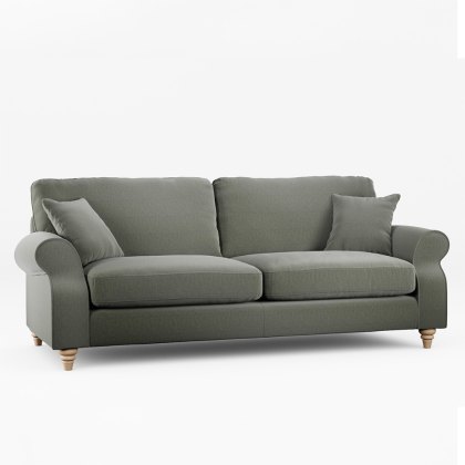 Hazel 4 Seater Sofa Fabric Ansell Moss With Country Oak Leg Hazel 4 Seater Sofa Fabric Ansell Moss With Country Oak Leg
