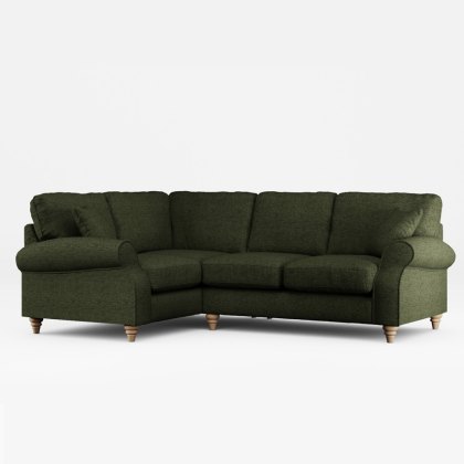 Hazel 4 Seater Corner Sofa Fabric Mikah Basil With Country Oak Leg Hazel 4 Seater Corner Sofa Fabric Mikah Basil With Country Oak Leg
