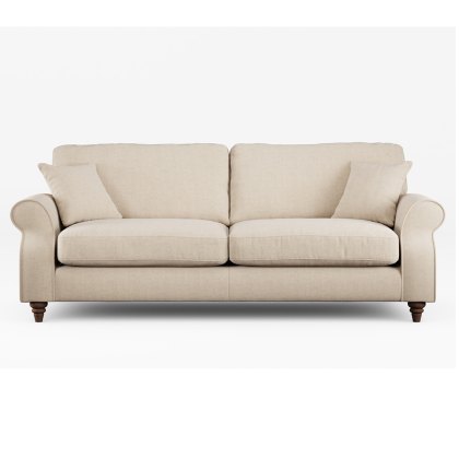 Hazel 4 Seater Sofa Fabric Minco Natural With Burnished Beech Leg Hazel 4 Seater Sofa Fabric Minco Natural With Burnished Beech Leg