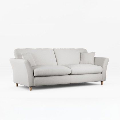 Alpine 4 Seater Sofa Fabric Minco Grey With Country Oak Leg Alpine 4 Seater Sofa Fabric Minco Grey With Country Oak Leg