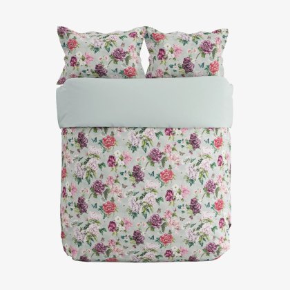 Summer Peony Reversible Duvet Cover Set Vinyard Rose (Multiple Sizes)